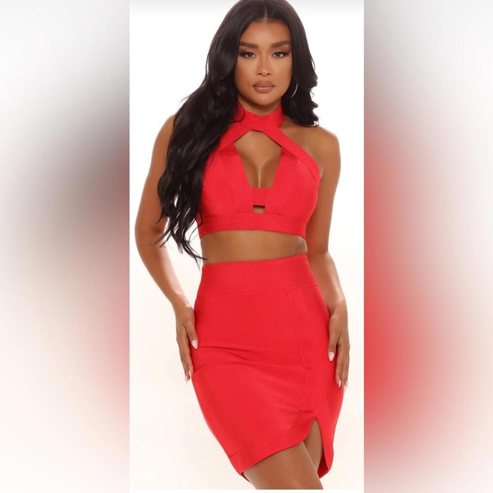 Fashion Nova Bandage Skirt Set